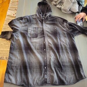PX Premium Xpression Men's Plaid Flannel Long Sleeve Hoodie Shirt Size 3XL